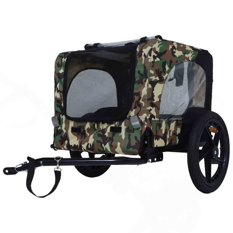 Chariot de transport pour vélo pour animaux de compagnie, pour petits animaux de taille moyenne, roues à dégagement rapide, plancher antidérapant, laisse intérieure