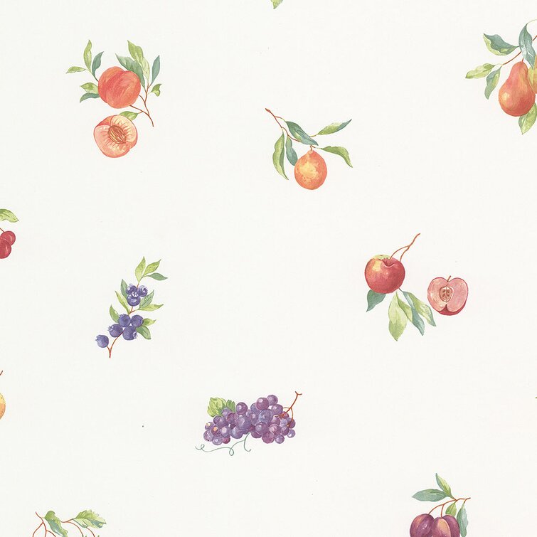  Hand Painted Fruit Wall Mural, Purple Grapes - Peel