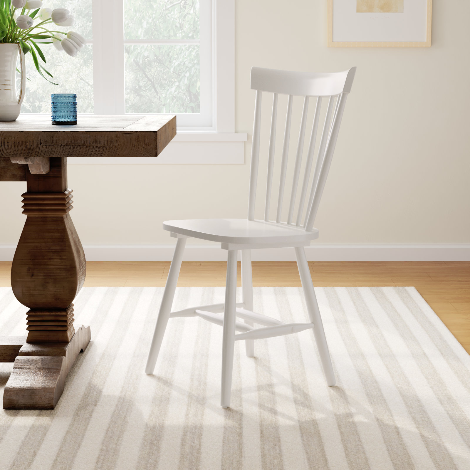 Matanna Oak Side Chair, Off White