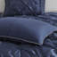 Ensemble d'édredon capitonné luxueux bleu marine 7 pièces Cal King