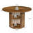 47" Round Dining Table with 2-Tier Storage and Wood Base