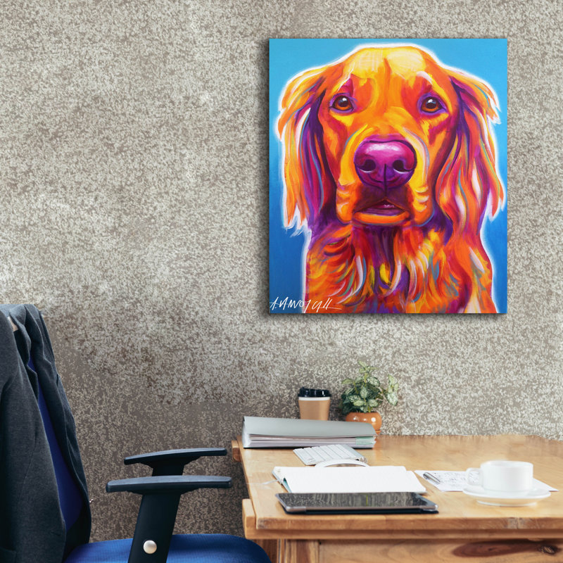«Golden - Macie» par Dawg Painter, H 30 po x l 26 po x P 1,5 po