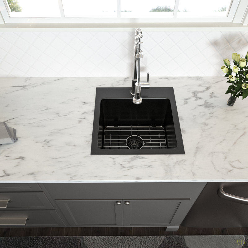 15*15*9 Inch Drop In Kitchen Sink   Topmount 16 Gauge Deep Single Bowl Stainless Steel Sink Basin