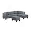 Canapé, chaise et repose-pieds 104,5 po, gris
