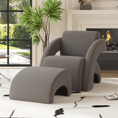 Upholstered Armchair With Ottoman