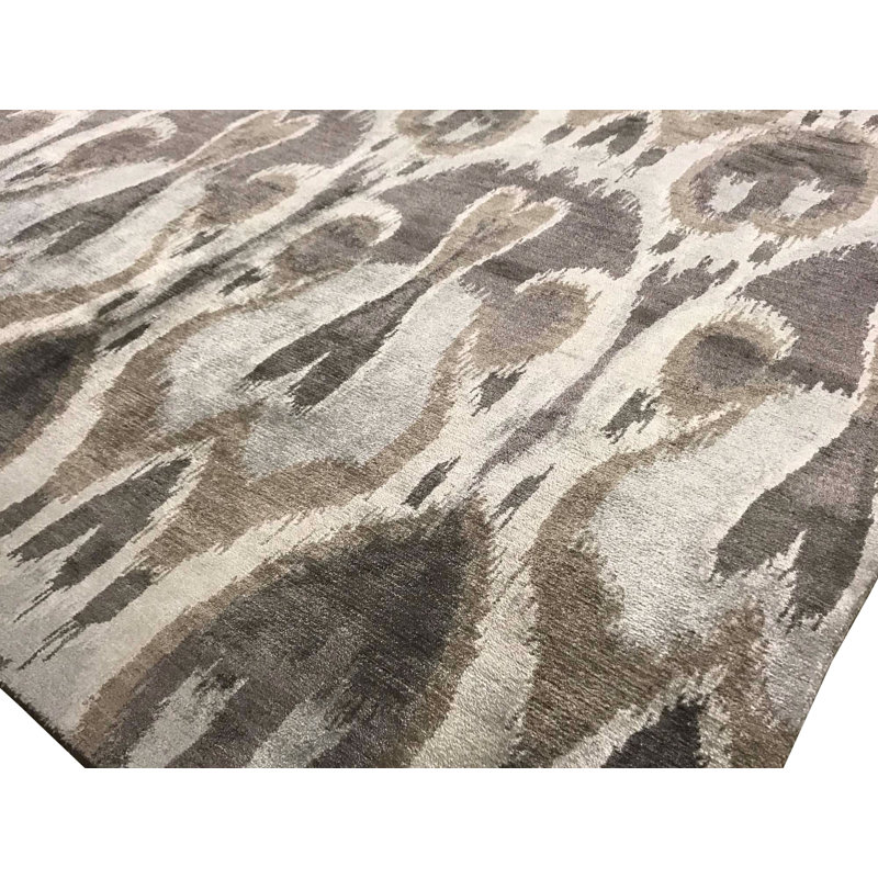 Hand Knotted Ikat Area Rug