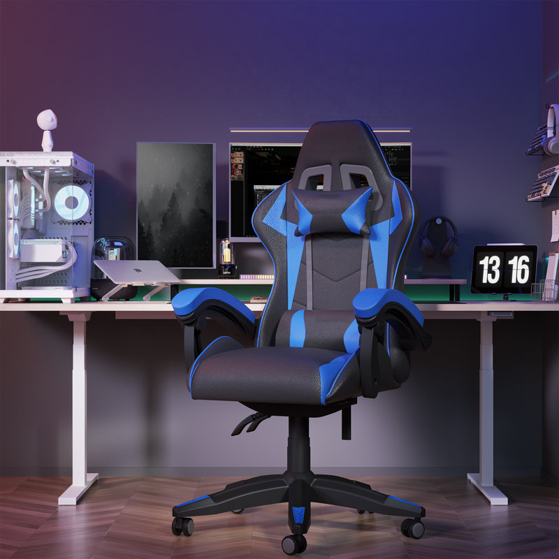 Fauteuil de jeu Stephen, Bleu et noir