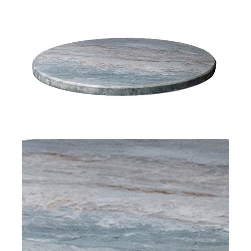 Round Outdoor Powdercoated Wood Table Top, 1.125" H x 36" L x 36" W, Lava Stone