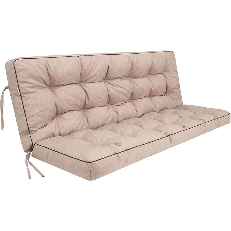 Outdoor Porch Swing Cushions With Backrest – 2/3 Seater, Waterproof & Thickened