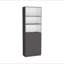 Home 2-Door Bookcase, Modern Storage Unit With Dual Doors And Multi-Tier Shelves
