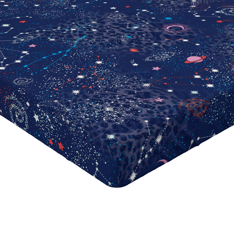Microfiber Fitted Sheet, Twin XL Fitted Sheet, Navy Blue/White