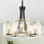 Luminaire de chambre à coucher à hauteur variable de style lustre en verre à hauteur variable de 18,9 po Hanstelmut pour salon, couloir et couloir