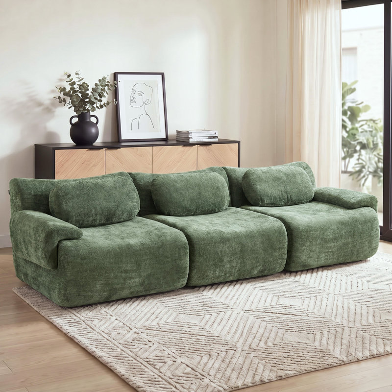 Canapé d'angle modulaire Cloud sans os, canapé en chenille, assise profonde et dossier offrant un bon soutien, base antidérapante, aucun assemblage requis