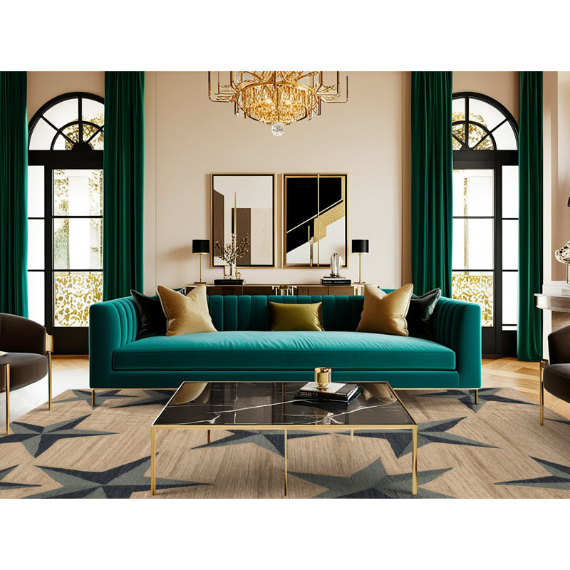  Tapis hawaïen à motif d'étoiles lavables, Rectangle 7 pi x 9 pi