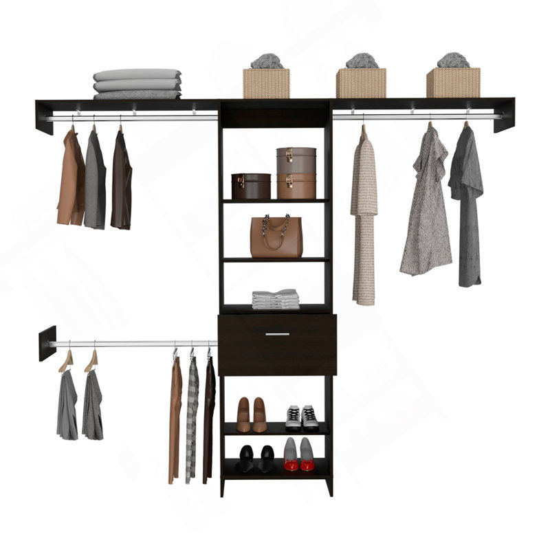 Système de rangement pour 250 personnes, chambre à coucher, noir, Noir