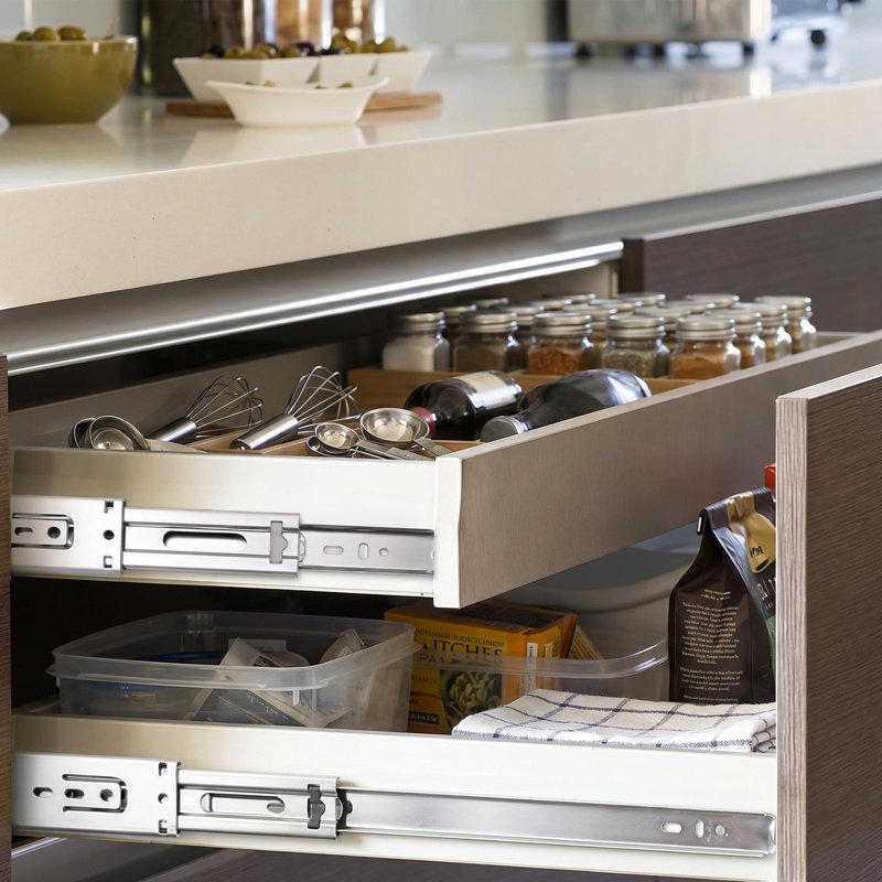 Soft-Close Heavy Duty Drawer Slides – Full Extension Stainless Steel Cabinet Runners with Ball Bearing, 100 lb Load Capacity, Rustproof Side Mount for Kitchen Bathroom Dresser – 22 inches