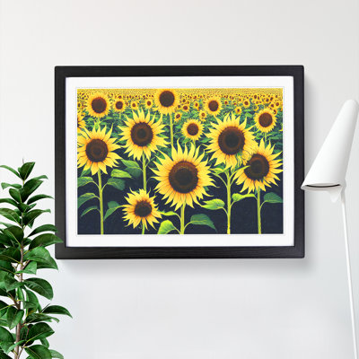 XH1022-6903X Phenomenal Sunflower Field 1 Piece Single Picture Frame Wall Art