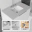 Meuble-lavabo flottant avec lavabo, porte à fermeture en douceur et comptoir en marbre de culture durable pour espaces modernes-131647588-131647593