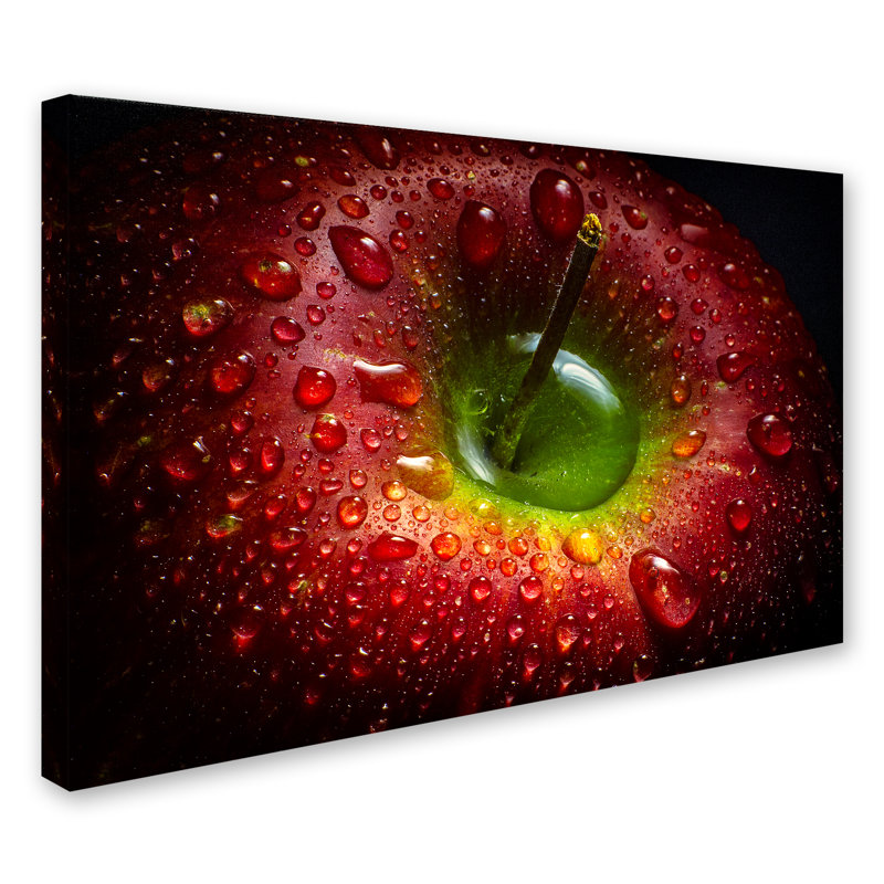 Art mural sur toile tendue - «Red Apple» Aida Ianeva pour décoration de salon, de chambre à coucher ou de bureau - 22 x 32