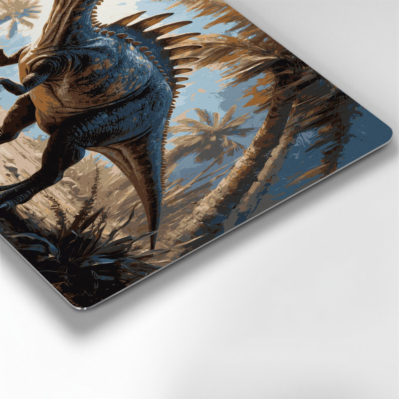 «Dinosaur Amargasaurus», art mural en métal gris, H 11 po x l 14 po