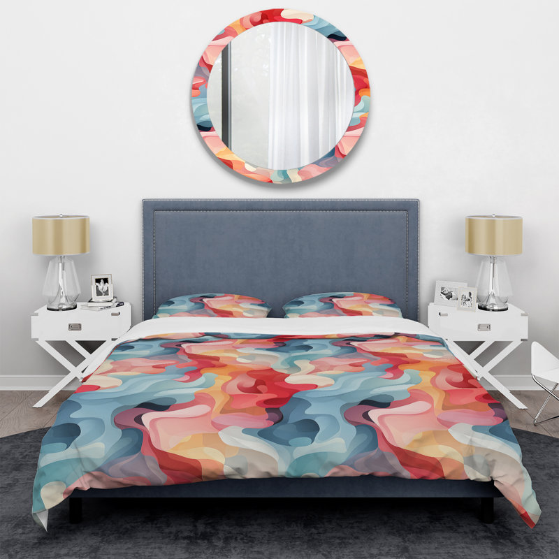 Fashionable Camo Pink III - Ensemble de housse de couette abstrait, Housse de couette simple + 1 taie décorative stan