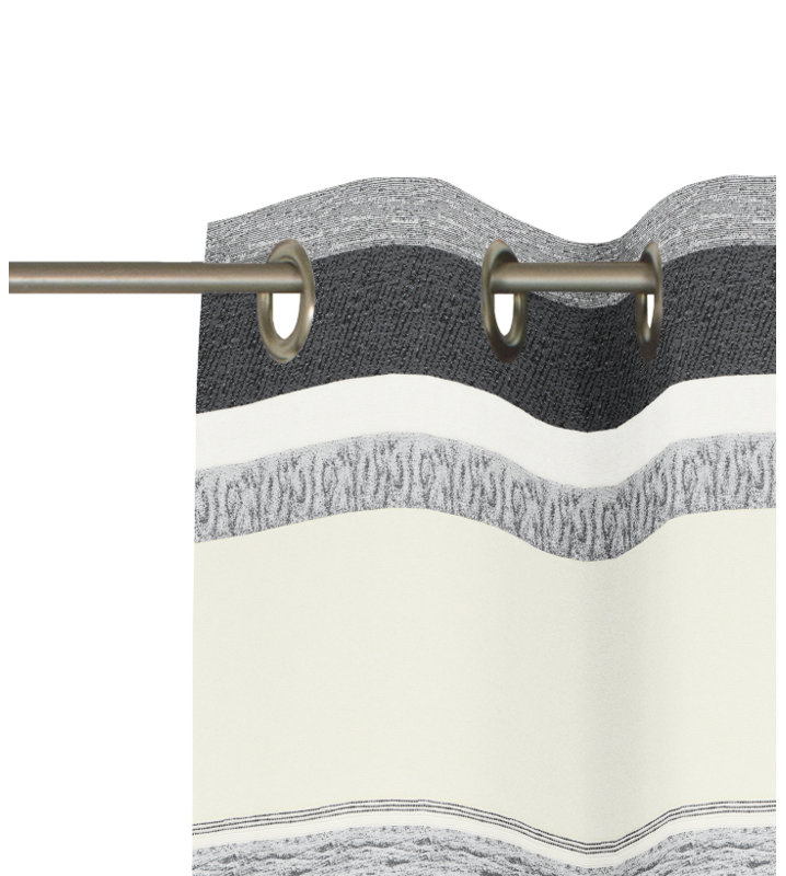 Pennington Room Darkening Curtain Single Panel, 135cm Width x 245cm Drop, Grey/Brown/Blue