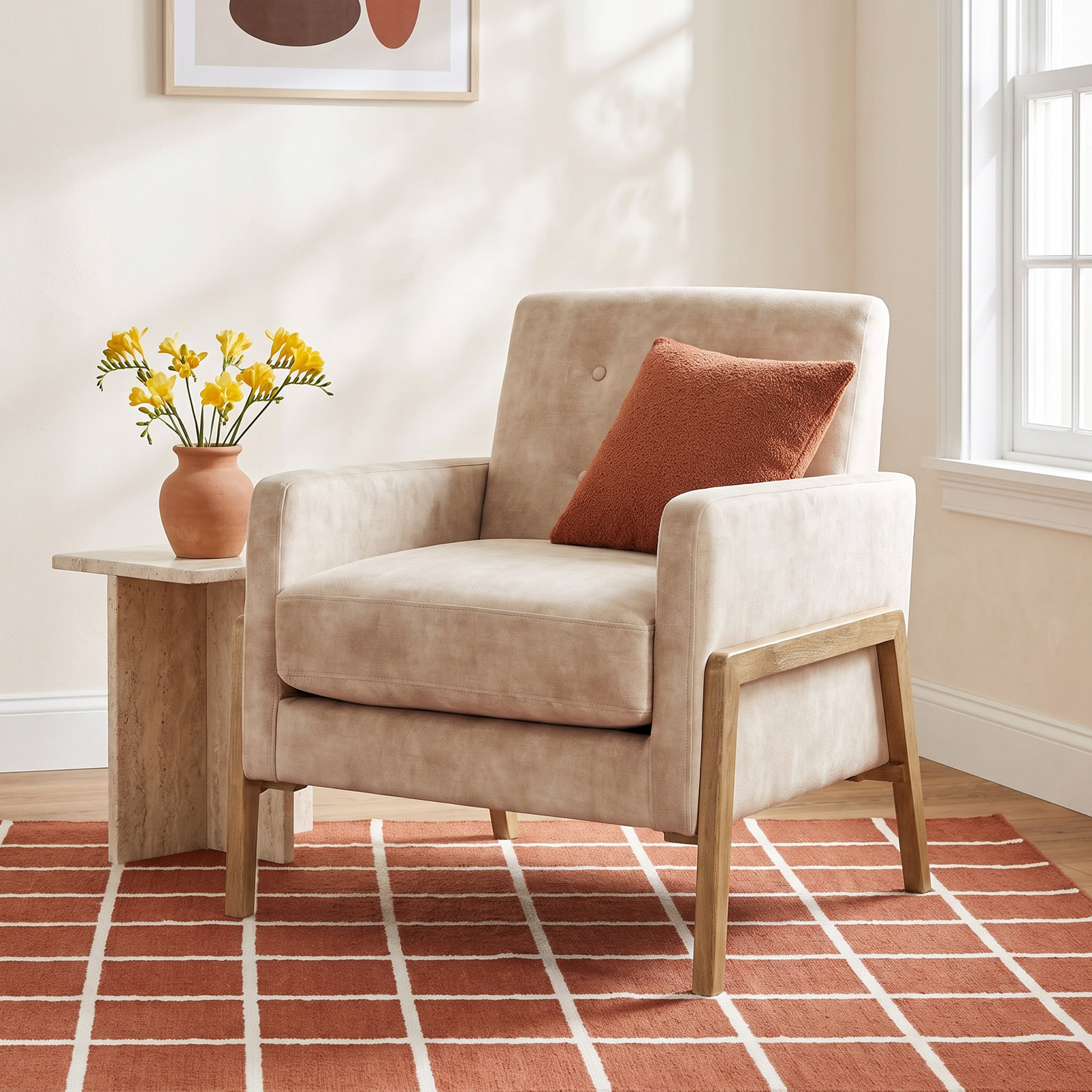 Enni Accent Armchair, Sand