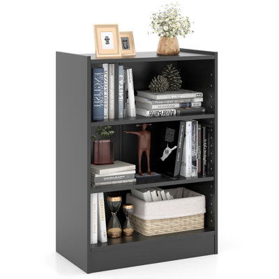 Ebern Designs 3-tier Bookcase, Corner Bookshelf Display Rack W/ 18-position Adjustable Shelves 1.3" High Interval, Freestanding Space-saving Open Disp by Ebern Designs