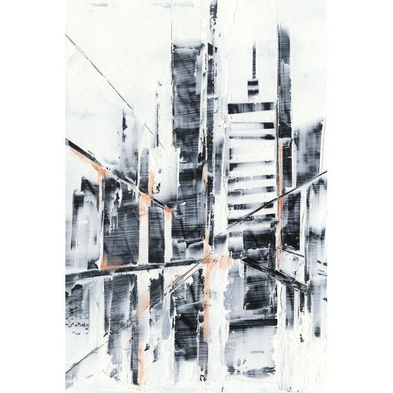 Sunset Refraction I by Ethan Harper - Painting on Canvas, 122 cm H x 81 cm W, Black Floater Framed