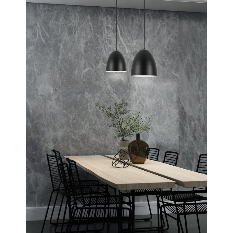 Luminaire suspendu à cordon 1 lumière Ofelia, Noir mat, H 84,75 po x l 11,75 po x P 11,75 po