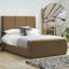 Ledley Kailua Upholstered Bed Frame - Plush Velvet with Headboard and Sprung Slats-228524507-228524484
