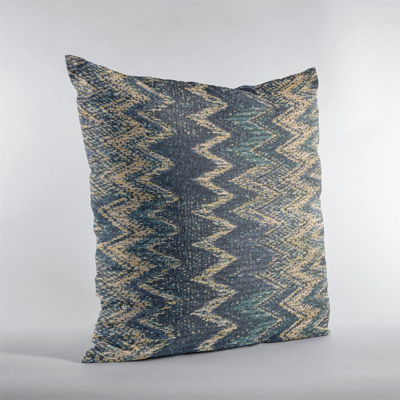 Wave Chevron Outdoor Reversible Throw Pillow, 20" x 20"