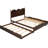 Walnut Queen Platform Bed With Efficient Storage And Twin Xl Pull-Out Superior Capacious Practical Function Pull-Out,