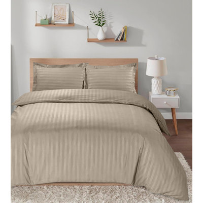 Imperial Homeware London Microfiber Striped Duvet Cover Set with Pillowcases Included