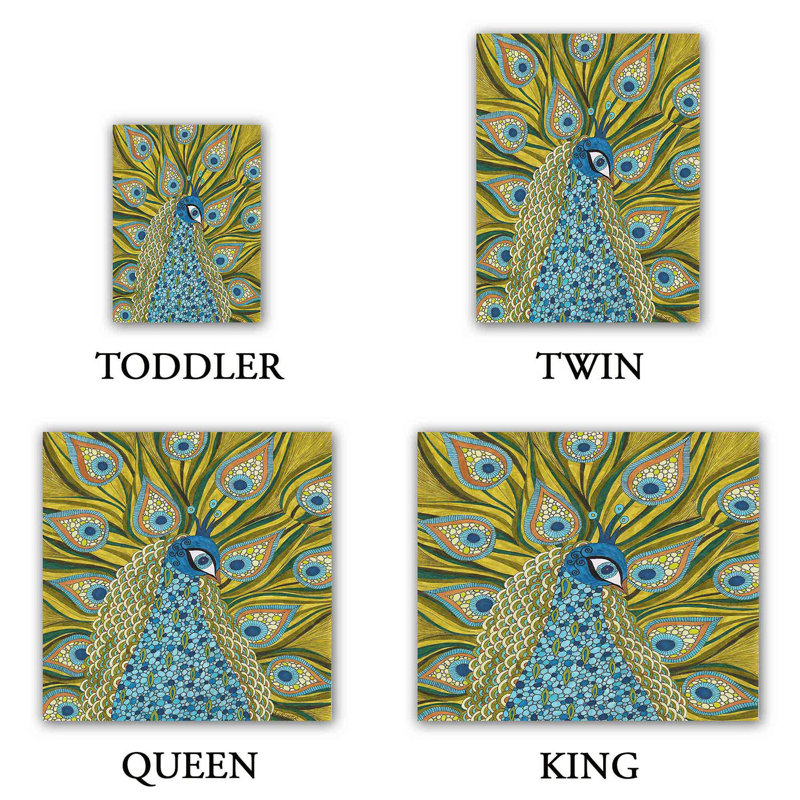 Ensemble de housse de couette peacock, Housse de couette grand + 2 taies décoratives