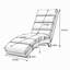 Méridienne moderne en lin, longue chaise longue pour bureau ou salon-1606571090