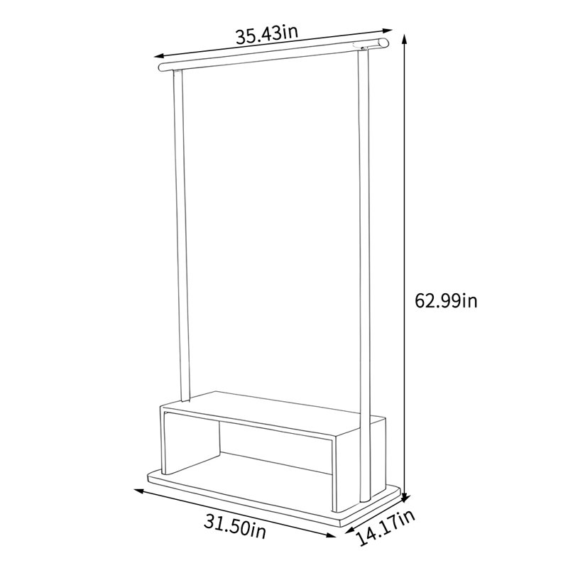 Portemanteau en bois massif Imported, Burlywood