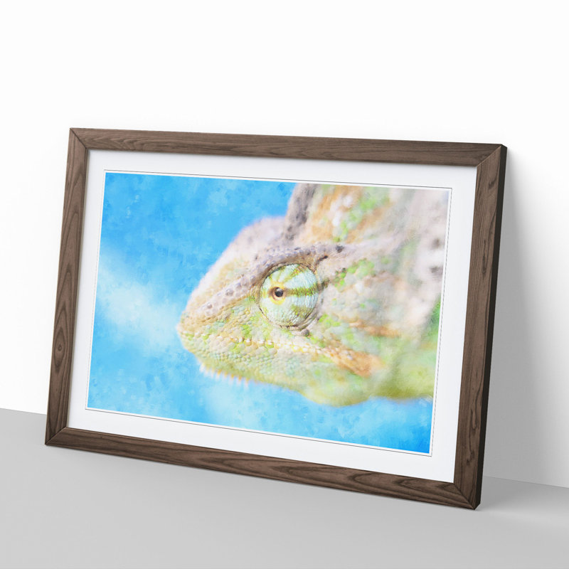 Chameleon Lizard Vol.4 - Framed Print, 48cm H x 65cm W x 2cm D, Walnut Framed
