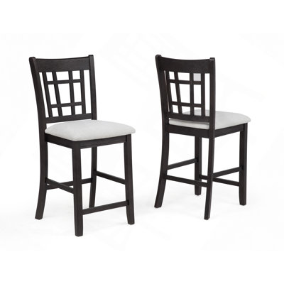 Mobilier de salle à manger en bois massif avec chaises de pub rembourrées à hauteur de comptoir 2 pièces