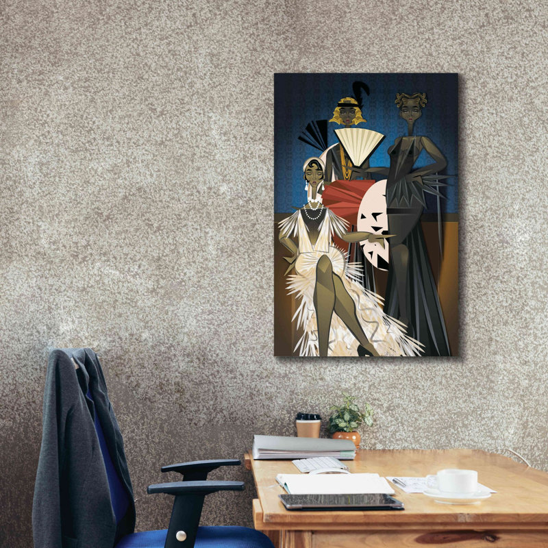 «Harlem Nights» par Jaleel Campbell, art mural sur toile, H 40 po x l 26 po x P 1,5 po