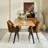 Shivani 5-Piece Modern Dining Set with 63'' Wavy-Edge Table and Upholstered Chairs-105491105-105491104
