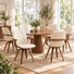 Modern Upholstered Leather Swivel Dining Chairs