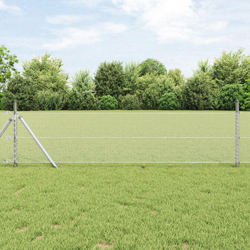 Vidaxl Hexagon Fence Galvanised Steel, 40cm H x 1000cm W, Silver