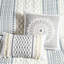 Édredon double / grand en coton - Chenille géométrique blanche / bleu marine, 2 taies décoratives incluses-116012522-116012523
