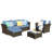 Wicker 4 - Person Patio Conversation Set with Cushions-493606949