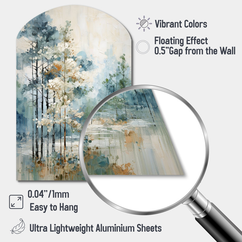 Haliee pin Enchanted Forest II - pin arche, art mural en métal pour le salon, impression asymétrique traditionnelle