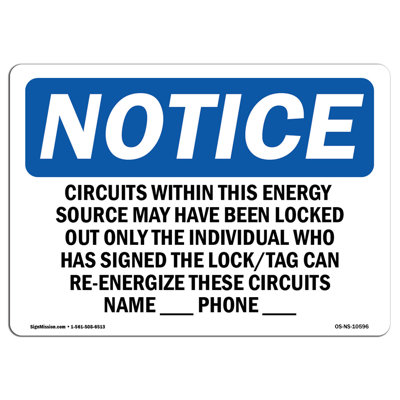 OSHA Notice - Circuits Within This Energy Source Have Sign | Heavy Duty