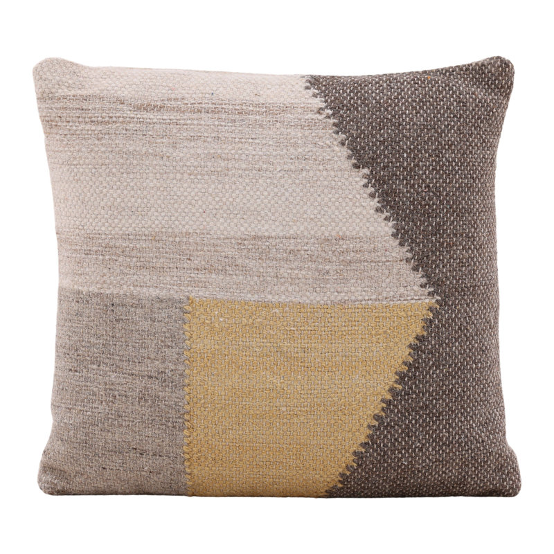 Christensen Handwoven Wool Pillow, Yellow Multicolor - 20x20, Square 20"