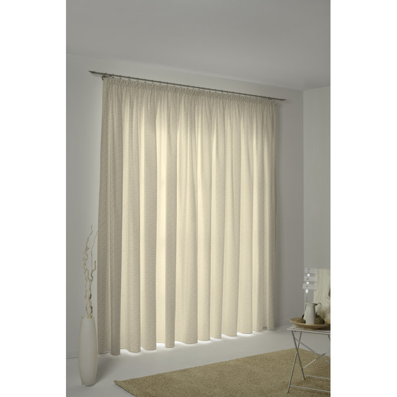 Beloit Pinch Pleat Room Darkening Curtain, 132cm Width x 180cm Drop, Natural
