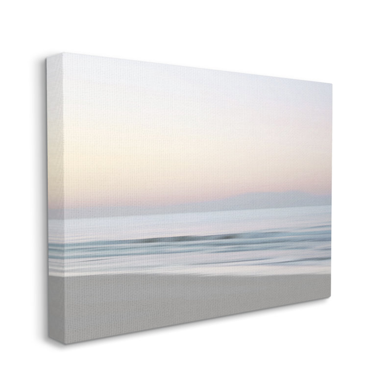 «Ba-041», reproduction encadrée «Beach Shore Sunrise On Canvas» par Maggie Olsen, Giclée encadrée noir minuit